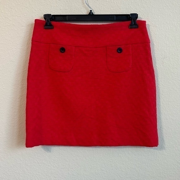 Mossimo Skirt Red Mini Front Faux Pockets Black Button Details Side Zipper Retro - Picture 1 of 5
